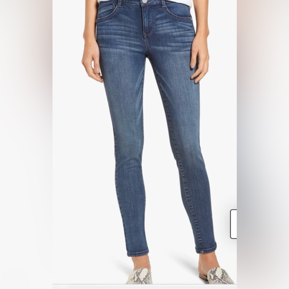 Wit & Wisdom 'Ab'-Solution Ankle Skimmer Women's Size 8 Skinny Denim Blue Jeans